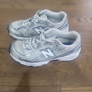 New Balance Kids' Silver and White Sneakers